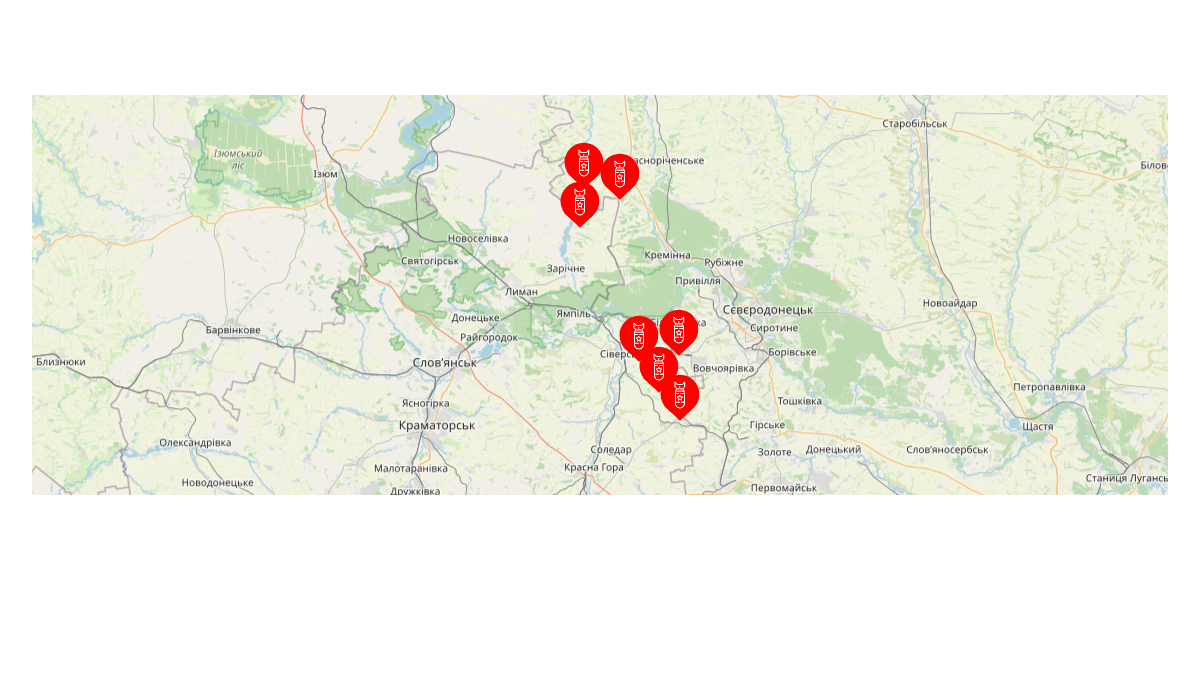 Alertmap at kupiansk and lyman directions russian army shelled